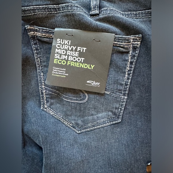 Silver Jeans Suki Curvy Fit Mid-rise Slim Boot Jean - Size W 34 L 33 NWT - Picture 5 of 12